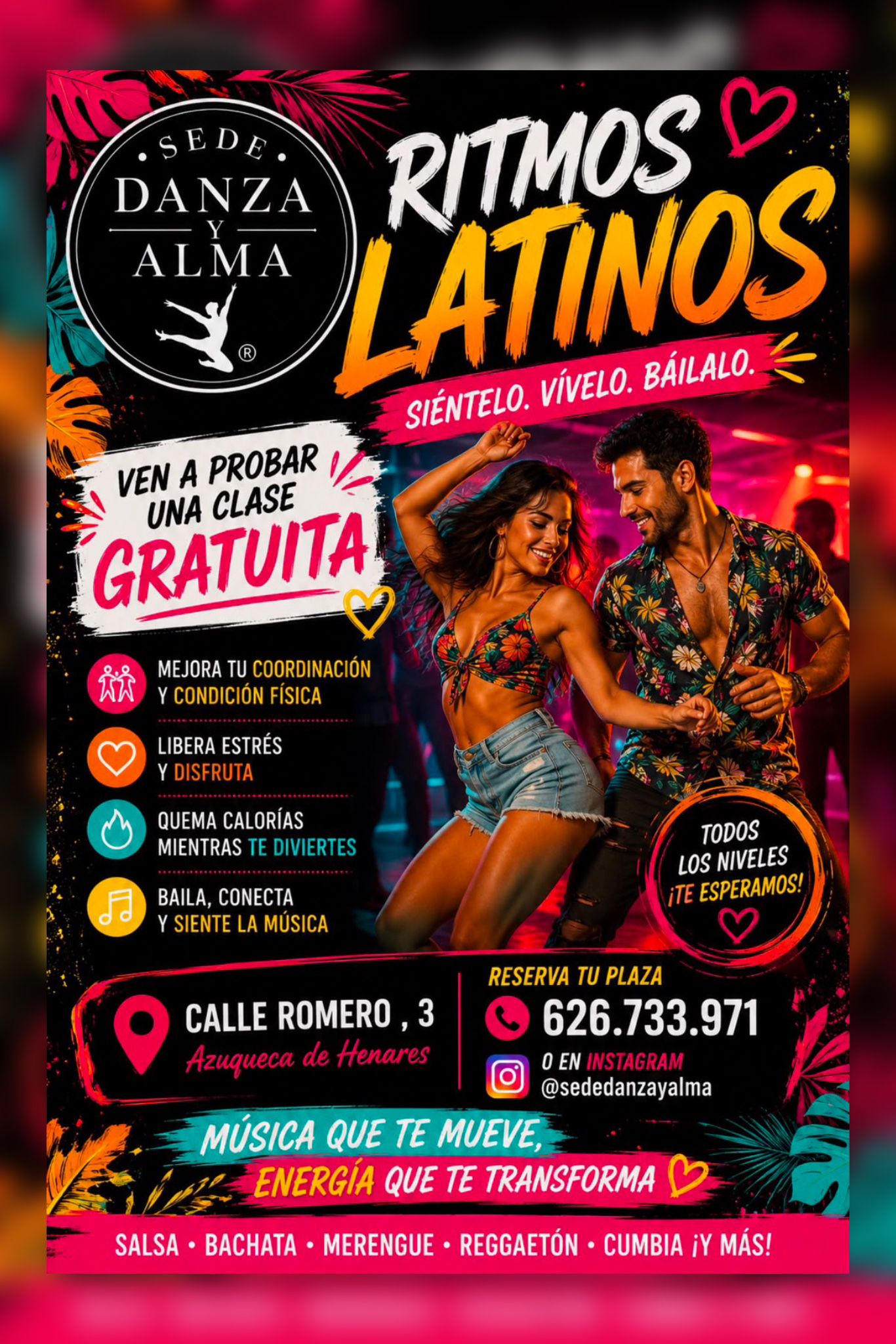Cartel oficial Ritmos Latinos (Salsa, Bachata & Cumbia)