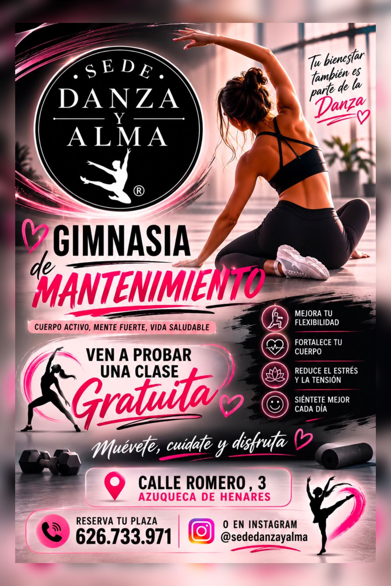 Cartel oficial Pilates & Gimnasia de Mantenimiento